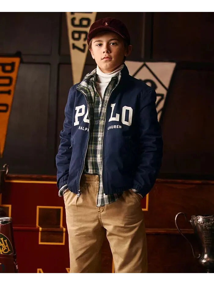 Хлопковые брюки-чинос с завязками для больших мальчиков Polo Ralph Lauren — изображение 1 из 4, винтажный хаки