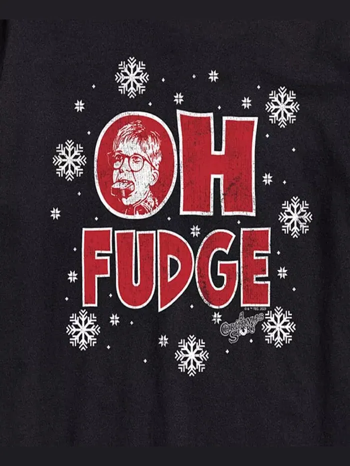 Мужская футболка с коротким рукавом A Christmas Story Oh Fudge AIRWAVES — изображение 3 из 3, черный