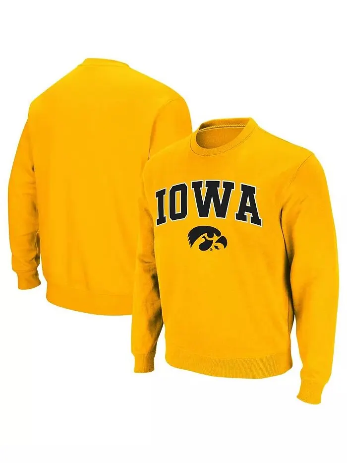 Мужская толстовка Iowa Hawkeyes Arch and Logo с круглым вырезом Colosseum — изображение 1 из 6, золото