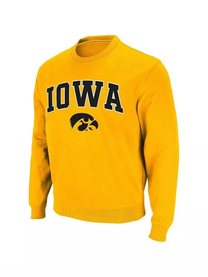 Мужская толстовка Iowa Hawkeyes Arch and Logo с круглым вырезом Colosseum — изображение 2 из 6, золото