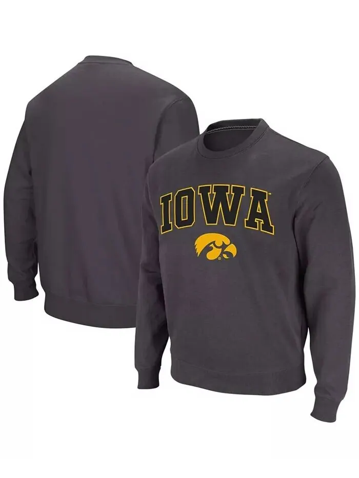 Мужская толстовка Iowa Hawkeyes Arch and Logo с круглым вырезом Colosseum