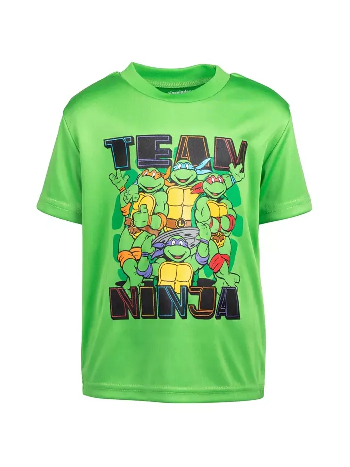 Футболка, топ и шорты (3 предмета) TEENAGE MUTANT NINJA TURTLES — изображение 6 из 8, черный/зеленый
