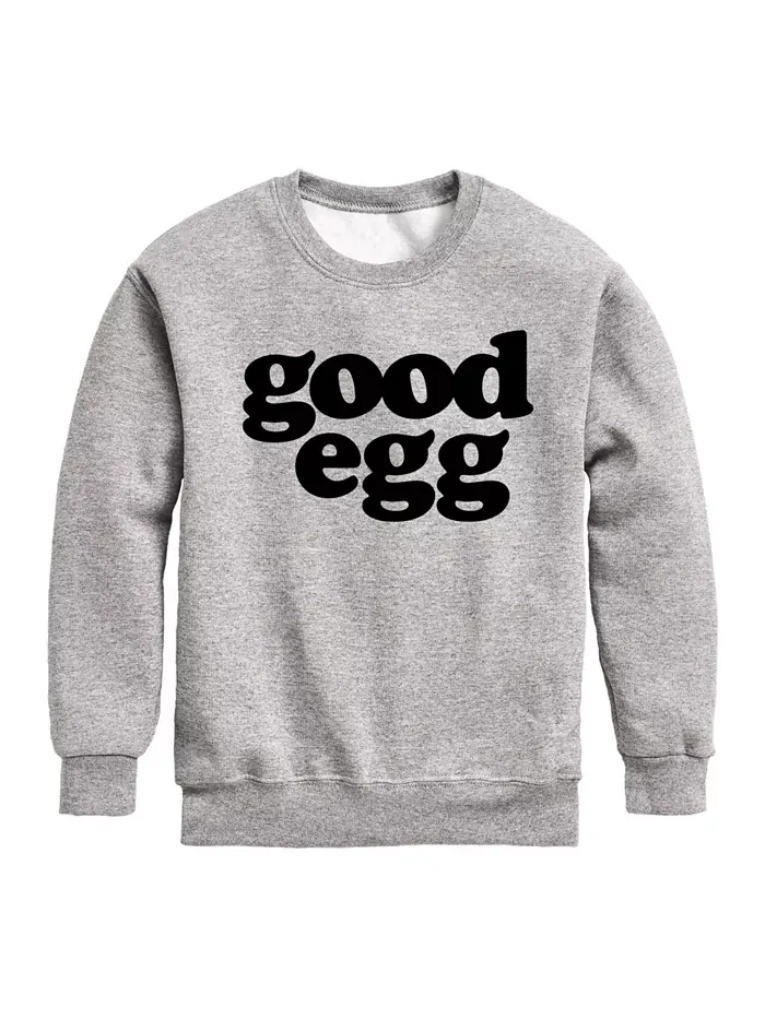 Флисовая толстовка для мальчиков с пасхальным принтом "Good Egg" Hybrid — изображение 1 из 3, серый