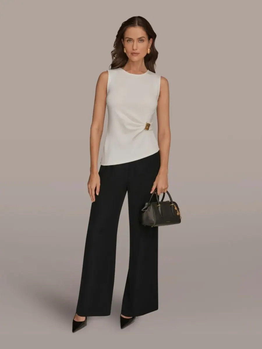 Женская футболка с круглым вырезом Donna Karan New York — изображение 6 из 6, белый