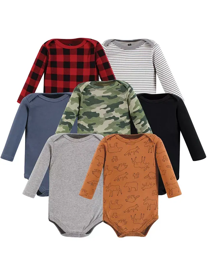 Боди для мальчиков из хлопка с длинным рукавом, Wild Buffalo, комплект из 7 штук Hudson Baby — изображение 1 из 9