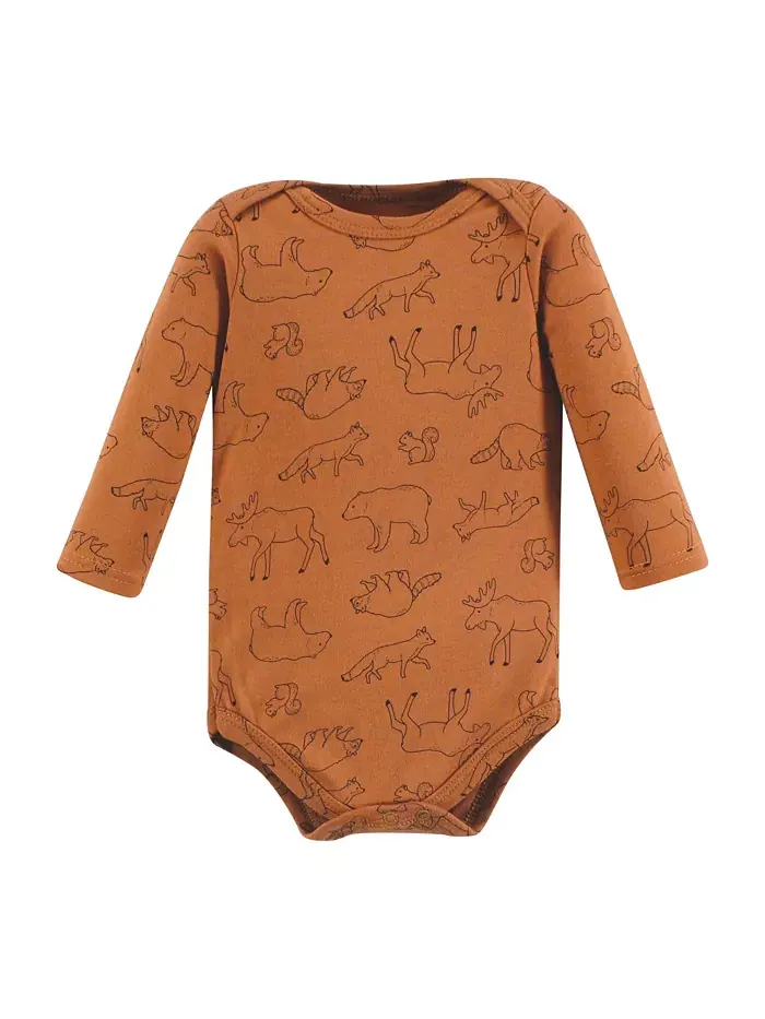Боди для мальчиков из хлопка с длинным рукавом, Wild Buffalo, комплект из 7 штук Hudson Baby — изображение 9 из 9