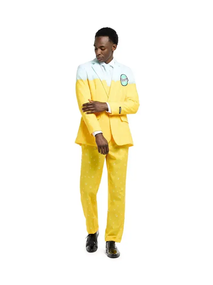 Мужской пивной костюм - с галстуком-открывалкой Slim Fit - желтый Suitmeister — изображение 1 из 2