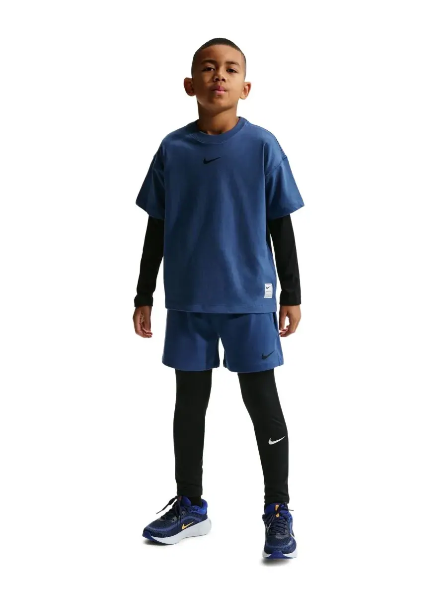 Детские флисовые шорты Pro Dri-FIT для мальчиков 8-20 лет Nike — изображение 1 из 5, темно-синий/белый/черный