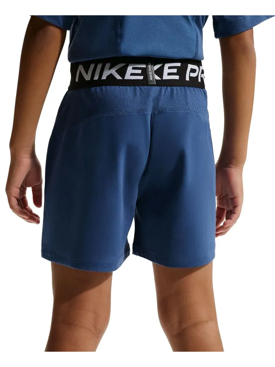 Детские флисовые шорты Pro Dri-FIT для мальчиков 8-20 лет Nike — изображение 4 из 5, темно-синий/белый/черный