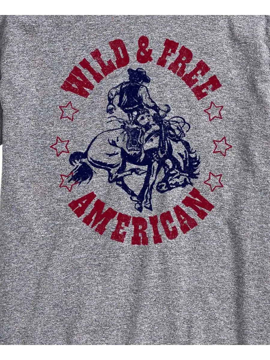Мужские футболки с коротким рукавом и графическим принтом "Wild And Free American" AIRWAVES — изображение 3 из 3