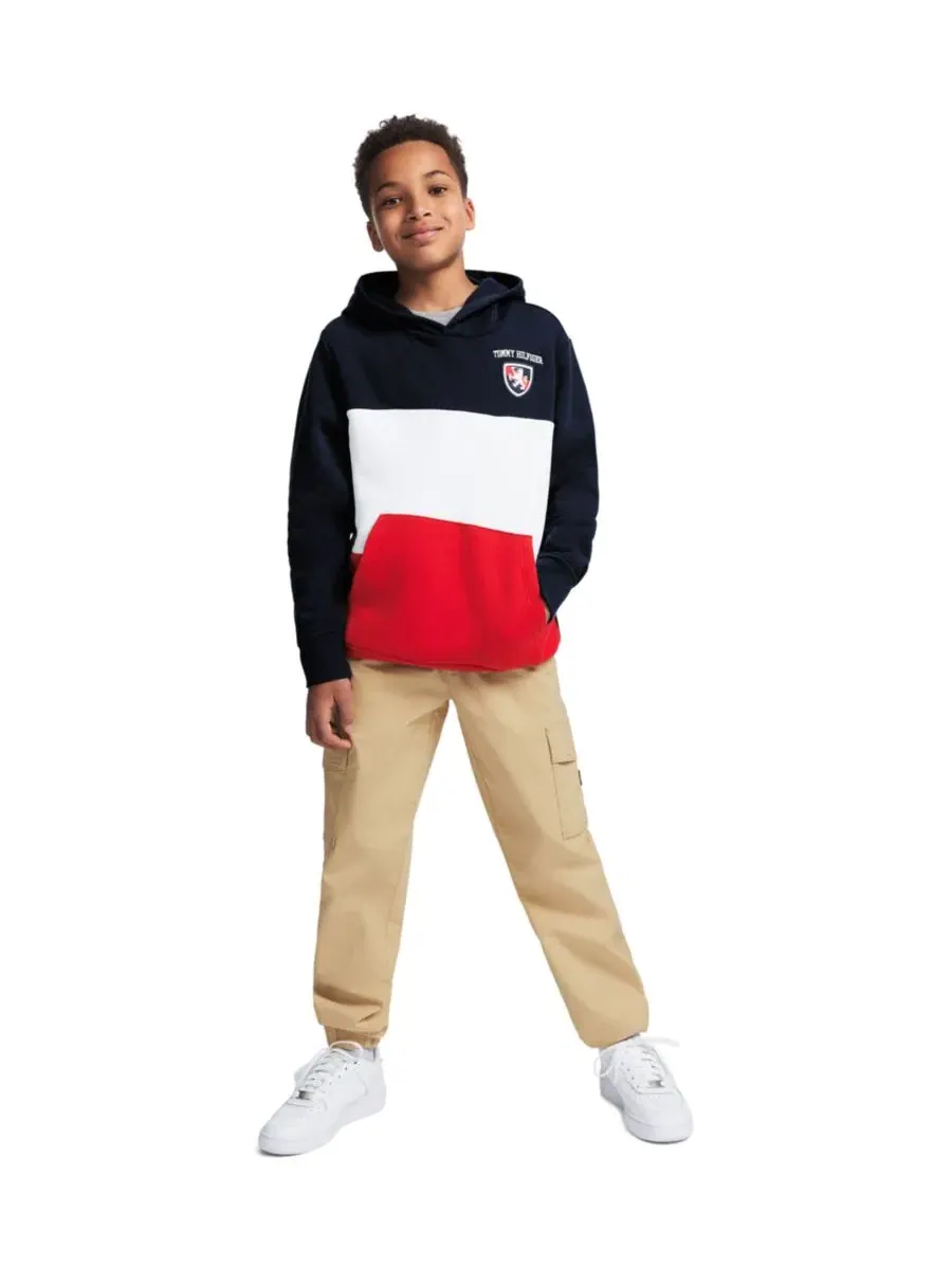 Худи с цветовыми блоками и логотипом Tommy Hilfiger — изображение 2 из 9, темно-синий