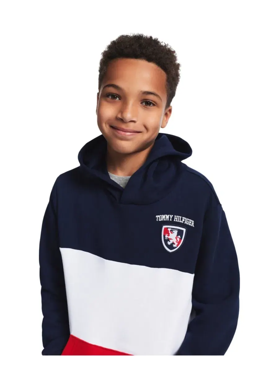 Худи с цветовыми блоками и логотипом Tommy Hilfiger — изображение 3 из 9, темно-синий