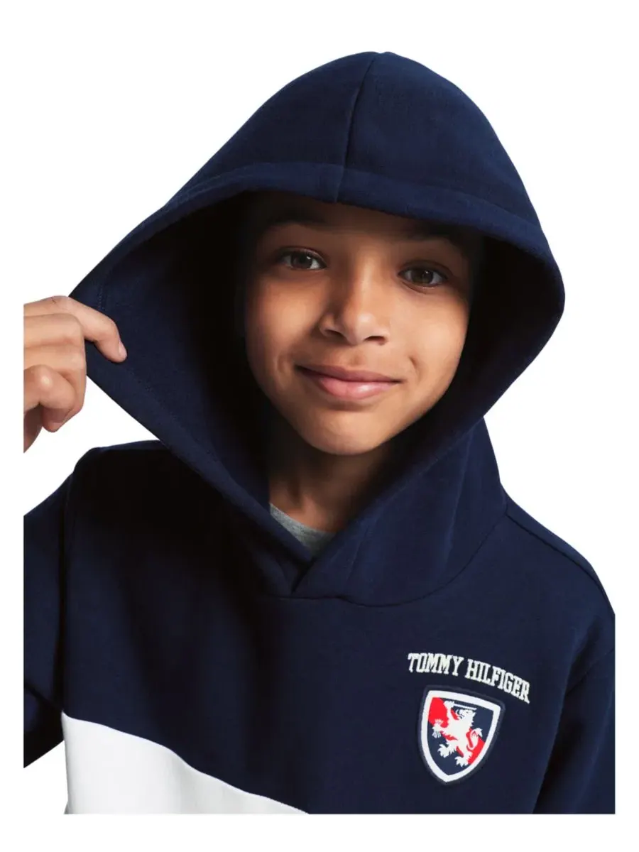 Худи с цветовыми блоками и логотипом Tommy Hilfiger — изображение 4 из 9, темно-синий