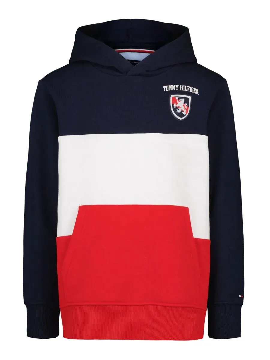 Худи с цветовыми блоками и логотипом Tommy Hilfiger — изображение 5 из 9, темно-синий