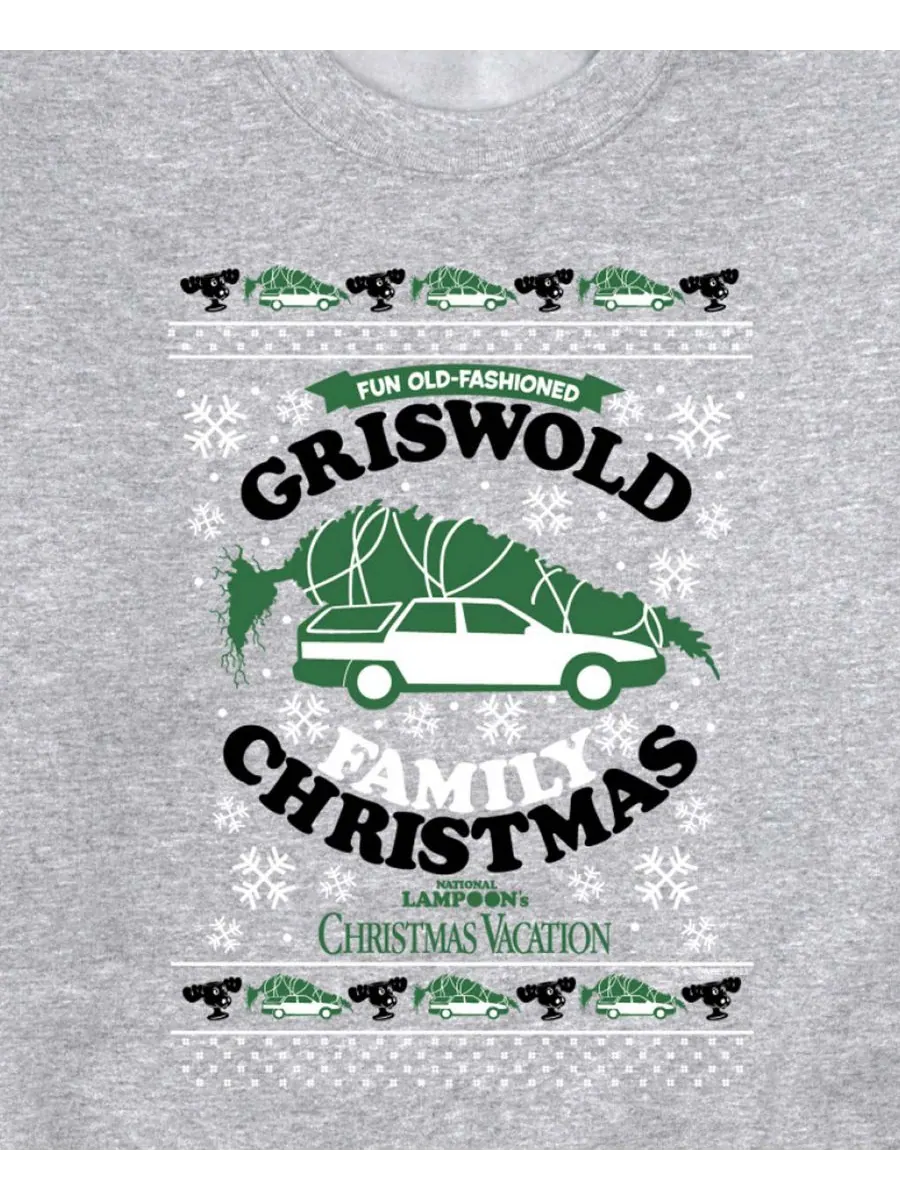 Мужская толстовка с длинными рукавами "Рождественские каникулы" от Griswold Holiday AIRWAVES — изображение 2 из 3, серый