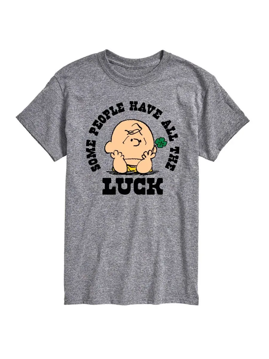 Мужская футболка с коротким рукавом и графическим принтом "Peanuts All The Luck" AIRWAVES — изображение 1 из 3, серый