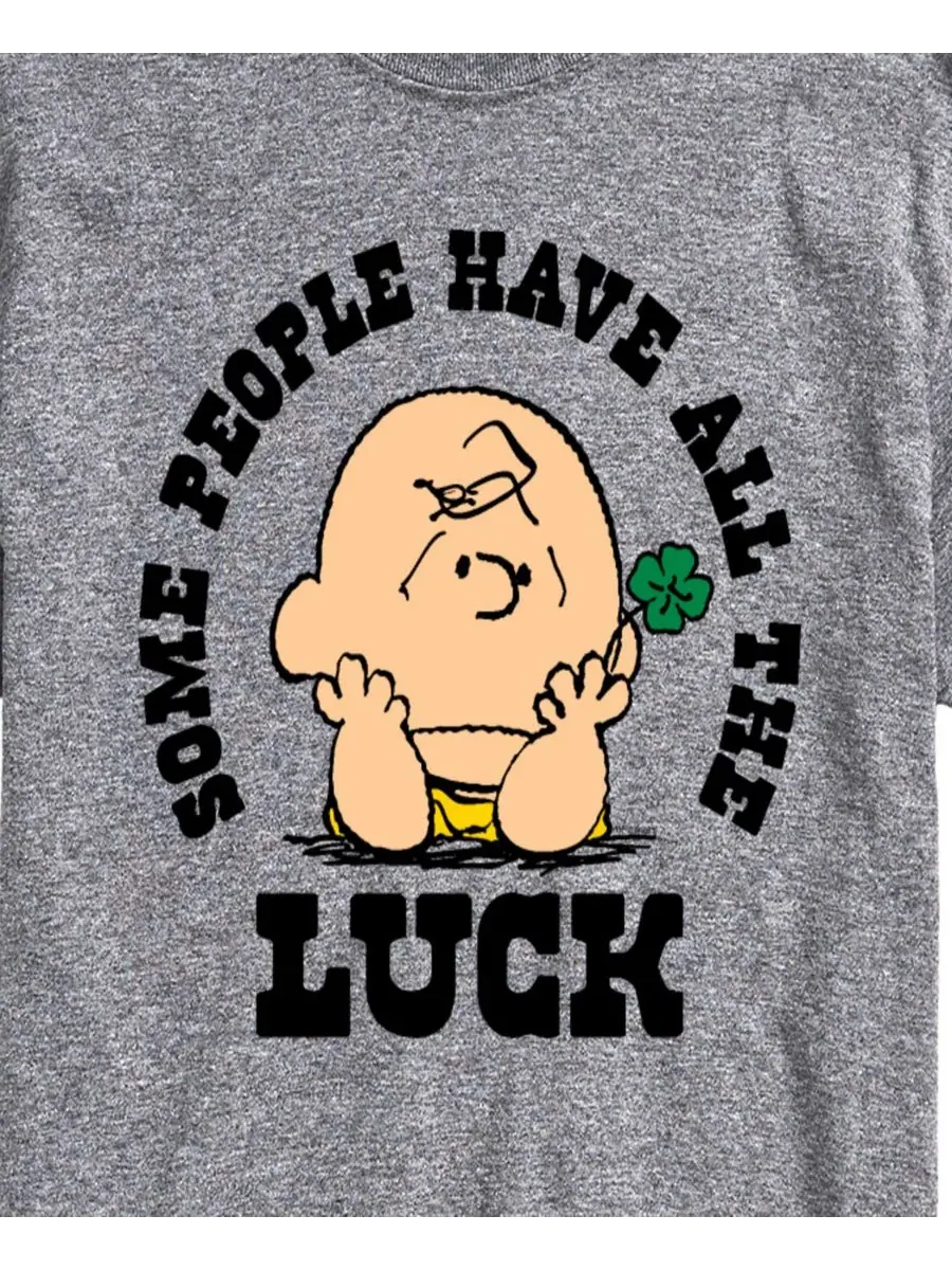 Мужская футболка с коротким рукавом и графическим принтом "Peanuts All The Luck" AIRWAVES — изображение 3 из 3, серый