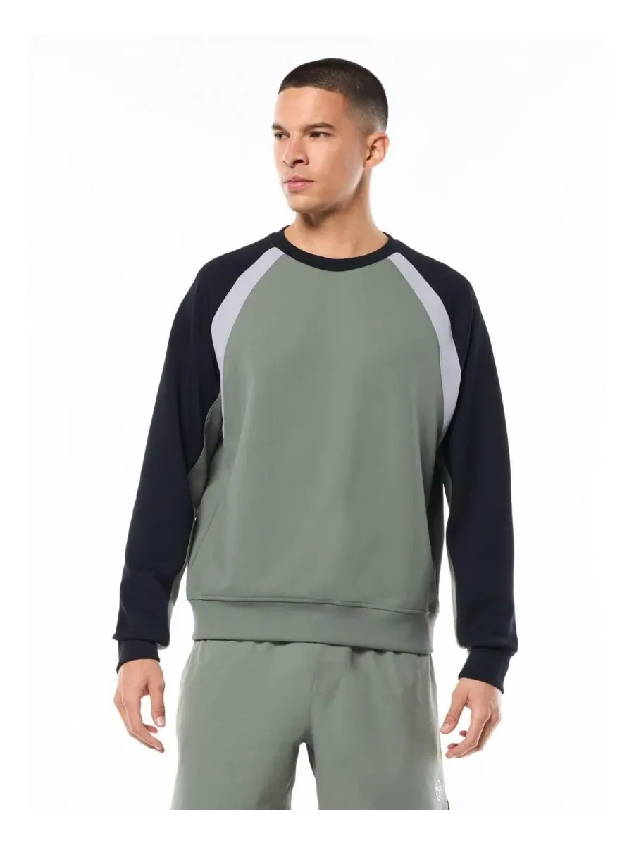 Спортивный свитшот с контрастными вставками Sergio Tacchini — изображение 1 из 5, зеленый