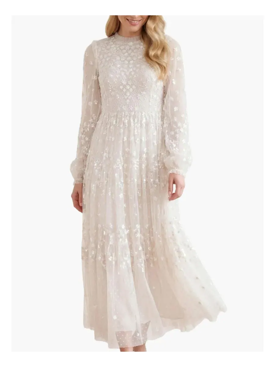 Платье-макси с длинным рукавом Clover Long Sleeve Maxi Gown Needle & Thread