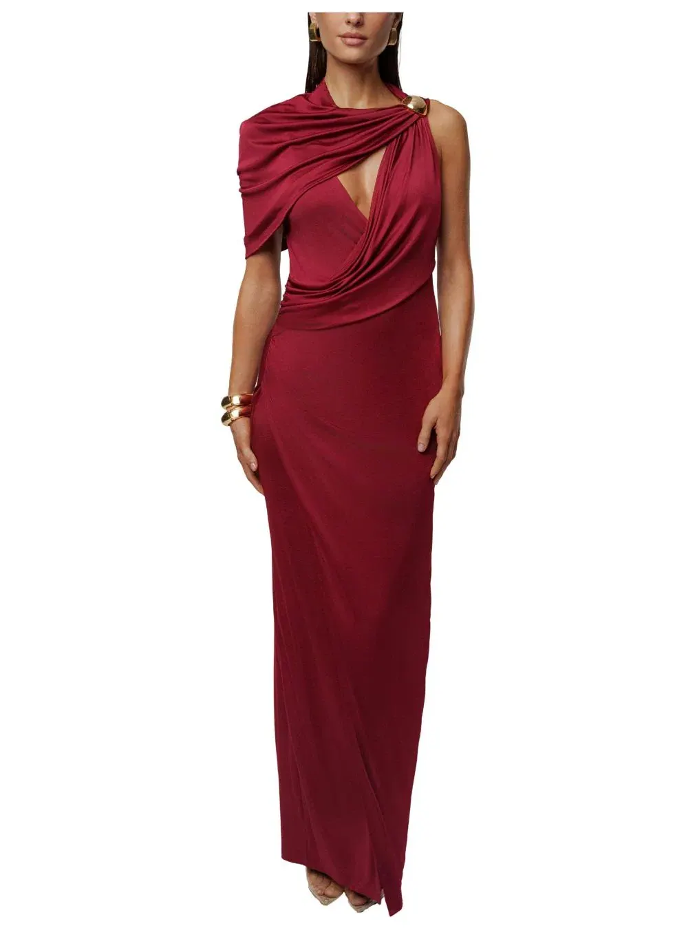Женское длинное платье Enchanted Drape JLUXLABEL — изображение 1 из 7, бордовый