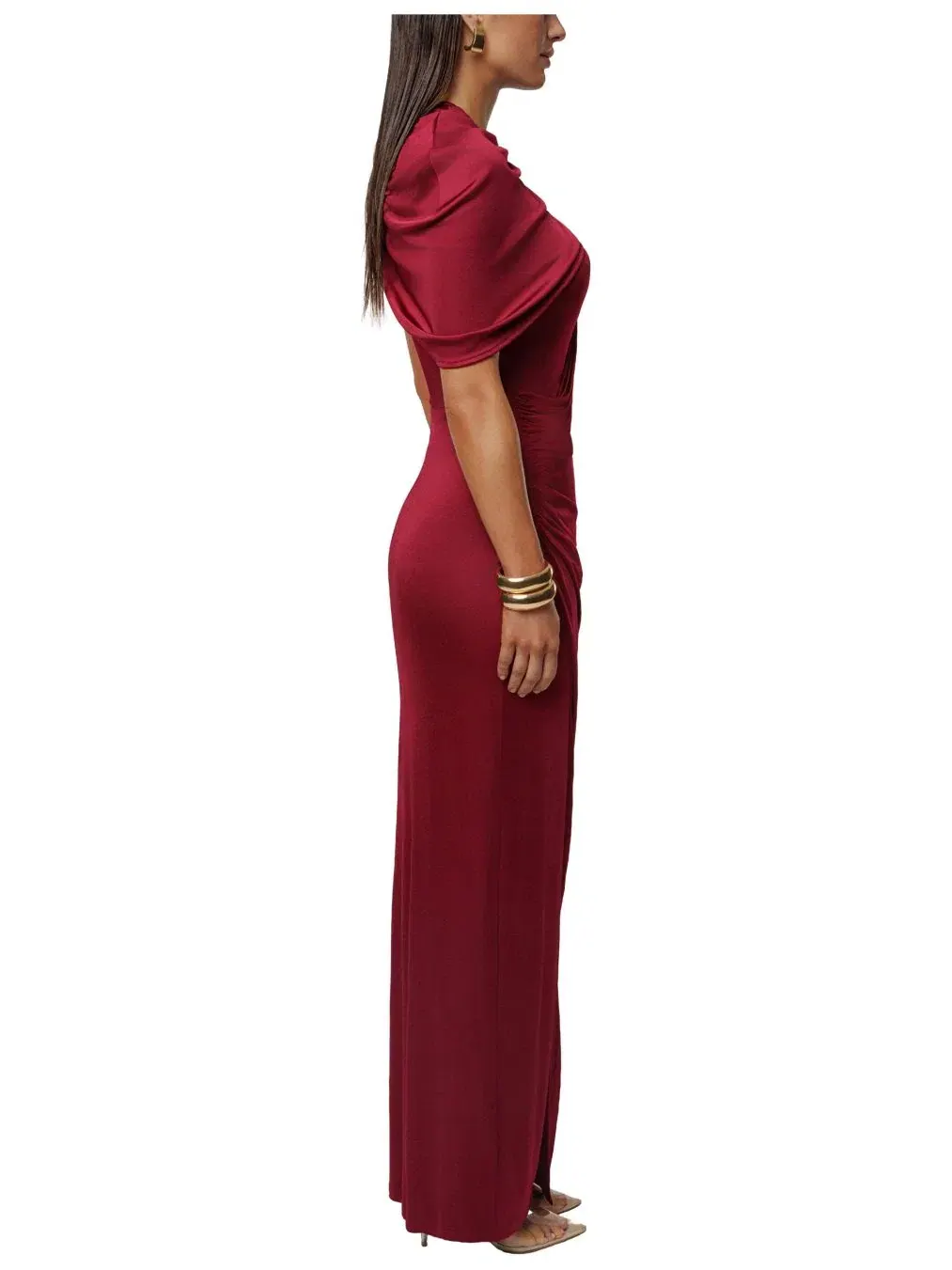 Женское длинное платье Enchanted Drape JLUXLABEL — изображение 3 из 7, бордовый