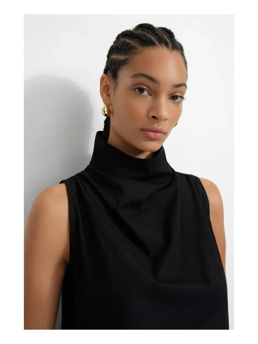 Платье-мини из поплина Minna Cropped Marcella — изображение 7 из 9, черный