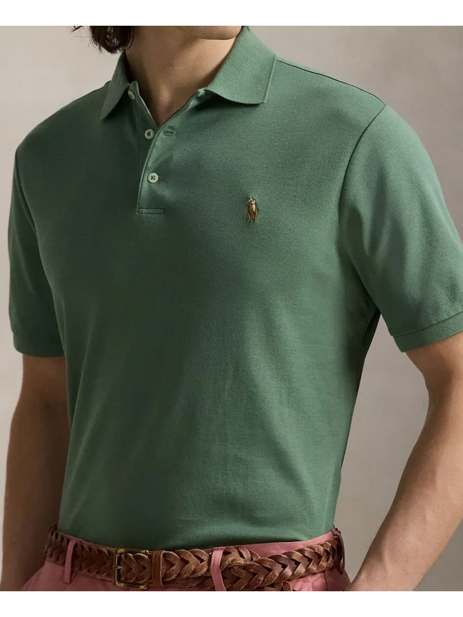 Поло из хлопкового пике с коротким рукавом Polo Ralph Lauren — изображение 3 из 7, усталость