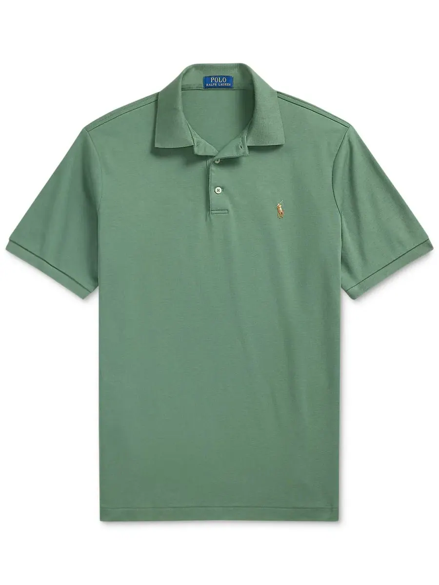 Поло из хлопкового пике с коротким рукавом Polo Ralph Lauren — изображение 4 из 7, усталость