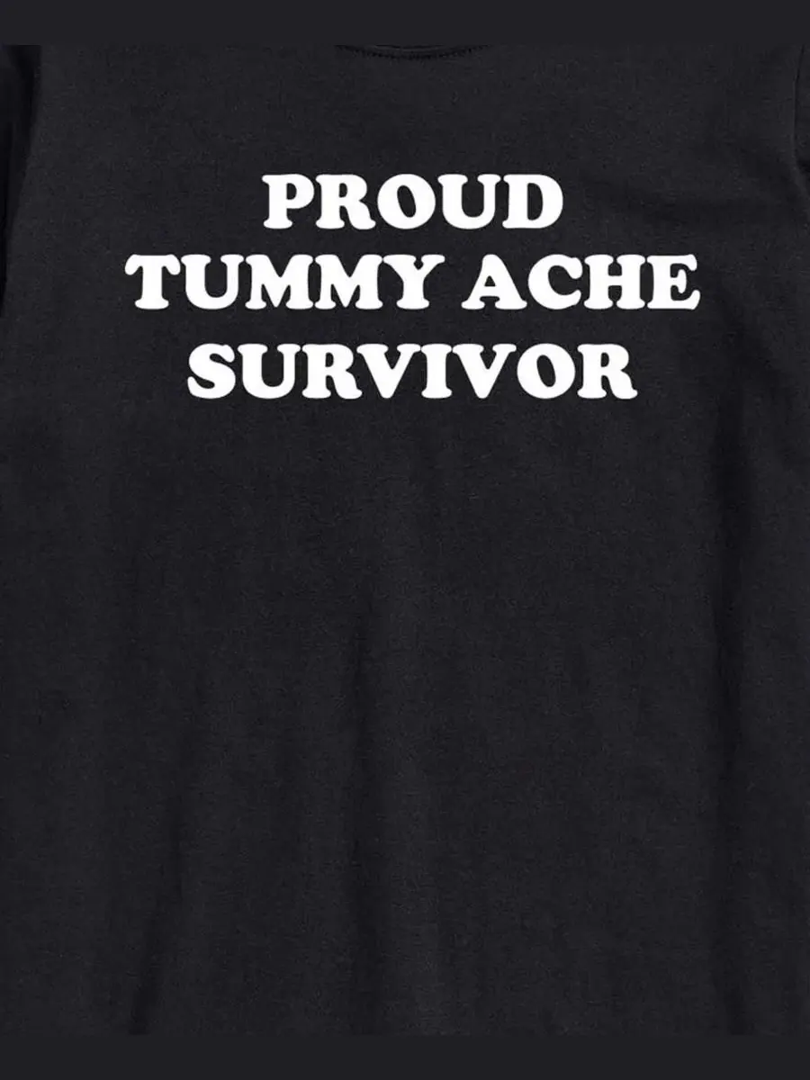 Футболка с графическим принтом Proud Tummy Ache Survivor AIRWAVES — изображение 3 из 3, черный