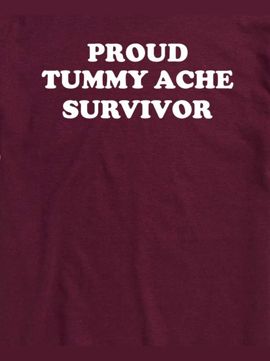 Мужская футболка с графическим принтом Proud Tummy Ache Survivor AIRWAVES — изображение 3 из 3, коричневый