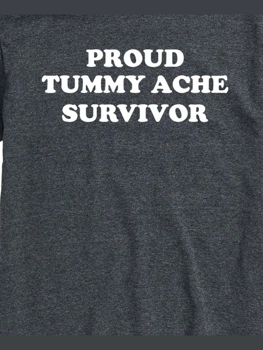 Футболка с коротким рукавом и принтом Proud Tummy Ache Survivor AIRWAVES — изображение 3 из 3, темно-серый