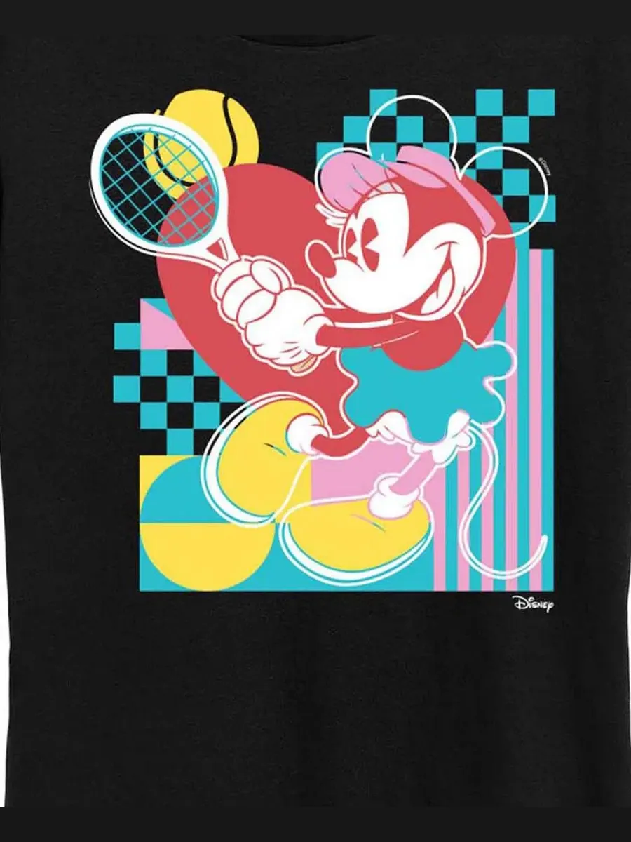 Футболка с принтом Minnie Tennis Plus Size Hybrid Apparel — изображение 3 из 3, черный