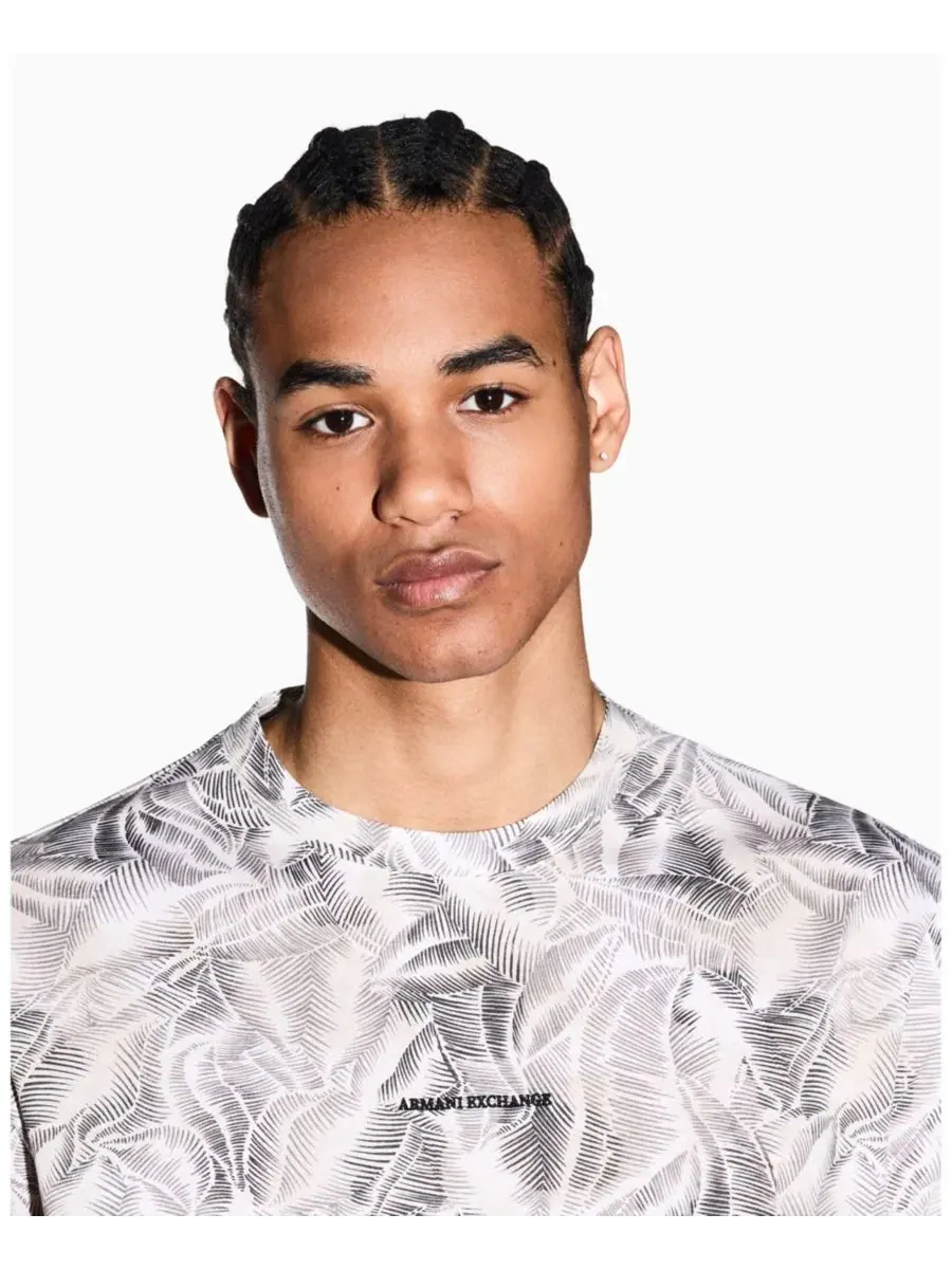 Футболка с принтом IBIZA X Leaf Print A|X Armani Exchange — изображение 3 из 5, мульти