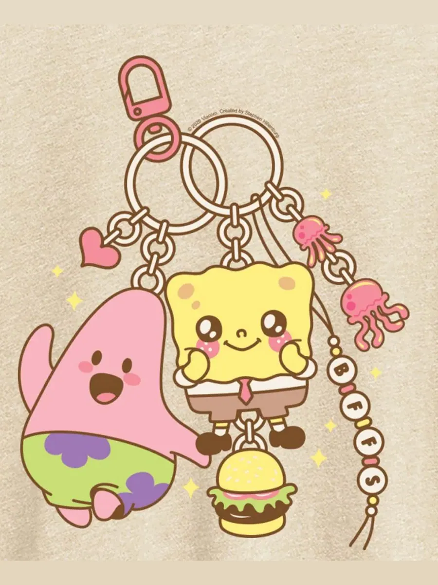 Футболка с принтом SpongeBob SquarePants Kawaii Keychain Hybrid Apparel — изображение 3 из 3, березовый