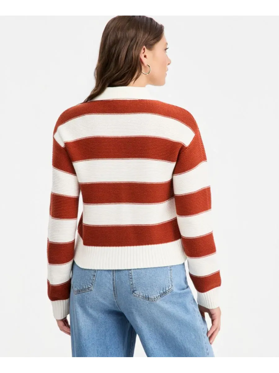 Кардиган женский с длинным рукавом Bold Stripe On 34th — изображение 2 из 6, слоновая кость