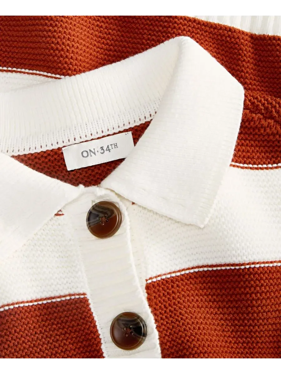 Кардиган женский с длинным рукавом Bold Stripe On 34th — изображение 5 из 6, слоновая кость