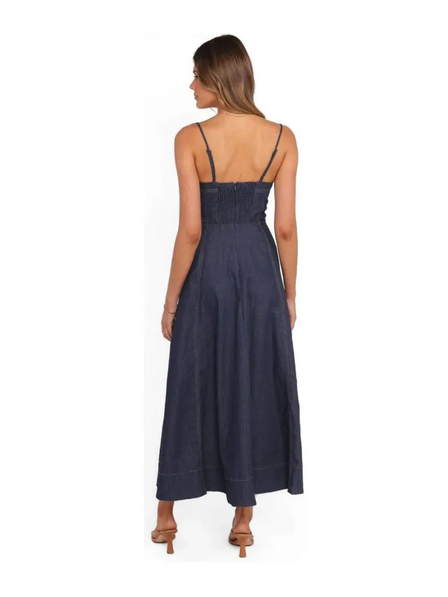 Платье миди из денима Marsden Denim Petal and Pup — изображение 3 из 4, синий