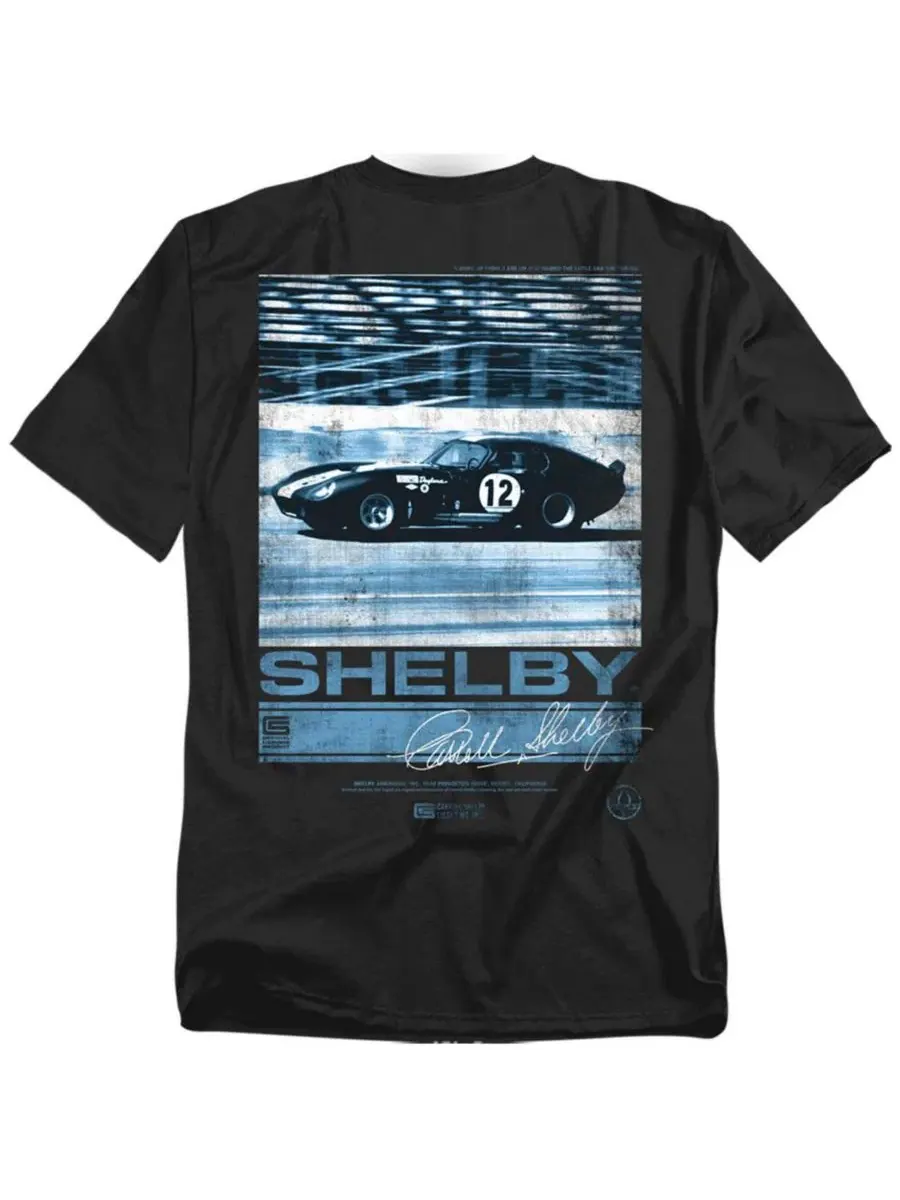 Футболка с принтом Shelby Cobra At Speed Back Mustang — изображение 3 из 3, черный