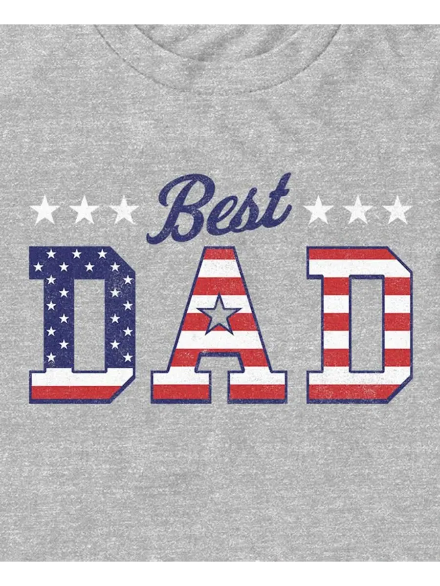 Футболка с коротким рукавом Best Dad American Flag Fifth Sun — изображение 3 из 3, серый