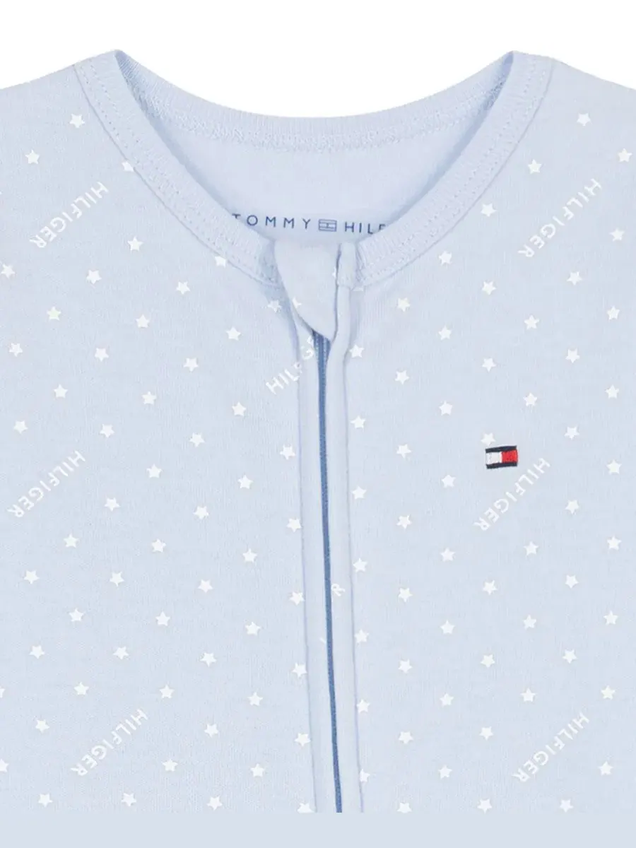 Детский комбинезон-слип с принтом, с длинным рукавом Tommy Hilfiger — изображение 3 из 4, синий/белый