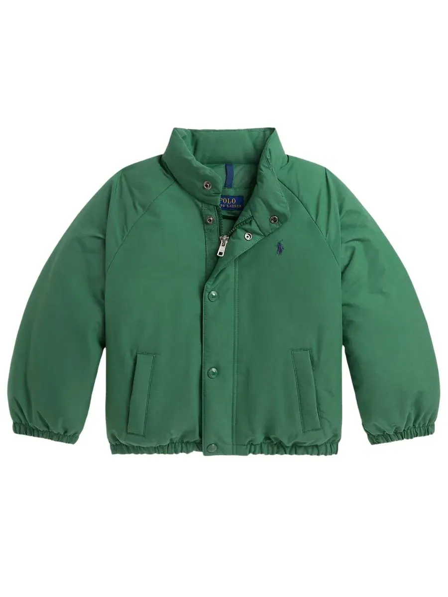 Детская куртка-пуховик с высоким воротником Polo Ralph Lauren — изображение 1 из 3, зеленый