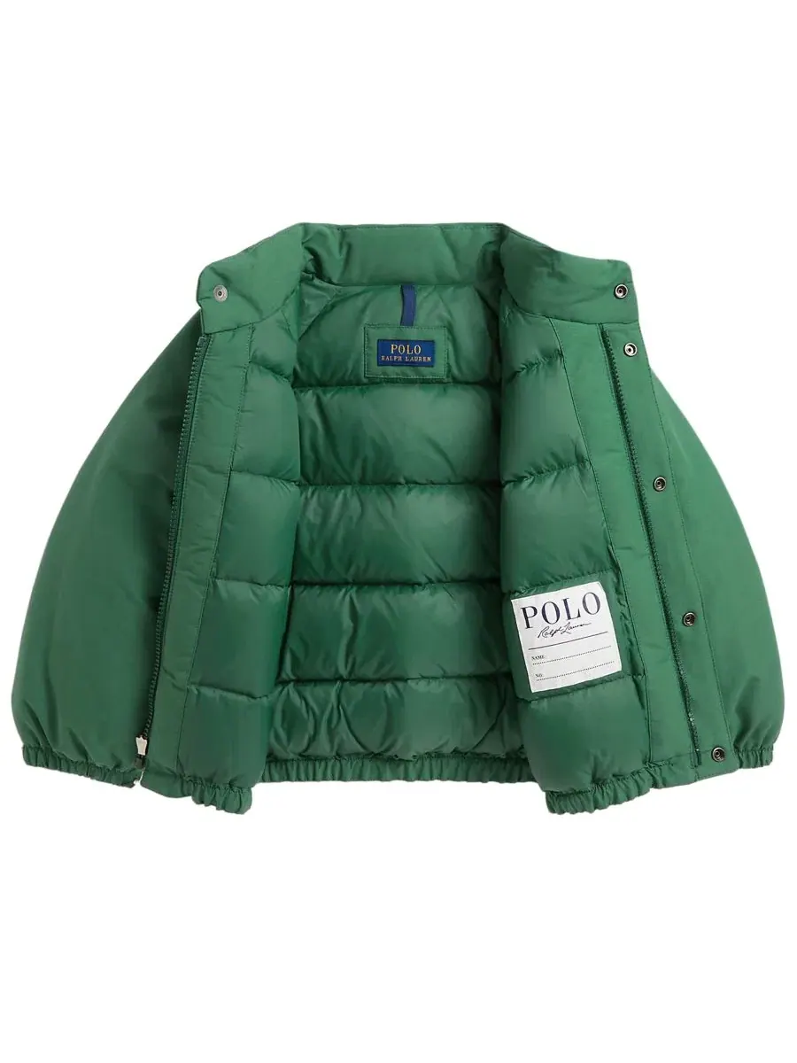 Детская куртка-пуховик с высоким воротником Polo Ralph Lauren — изображение 3 из 3, зеленый