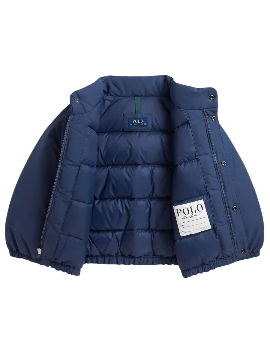 Детская куртка с утеплителем Mockneck Down Polo Ralph Lauren — изображение 3 из 3, темно-синий