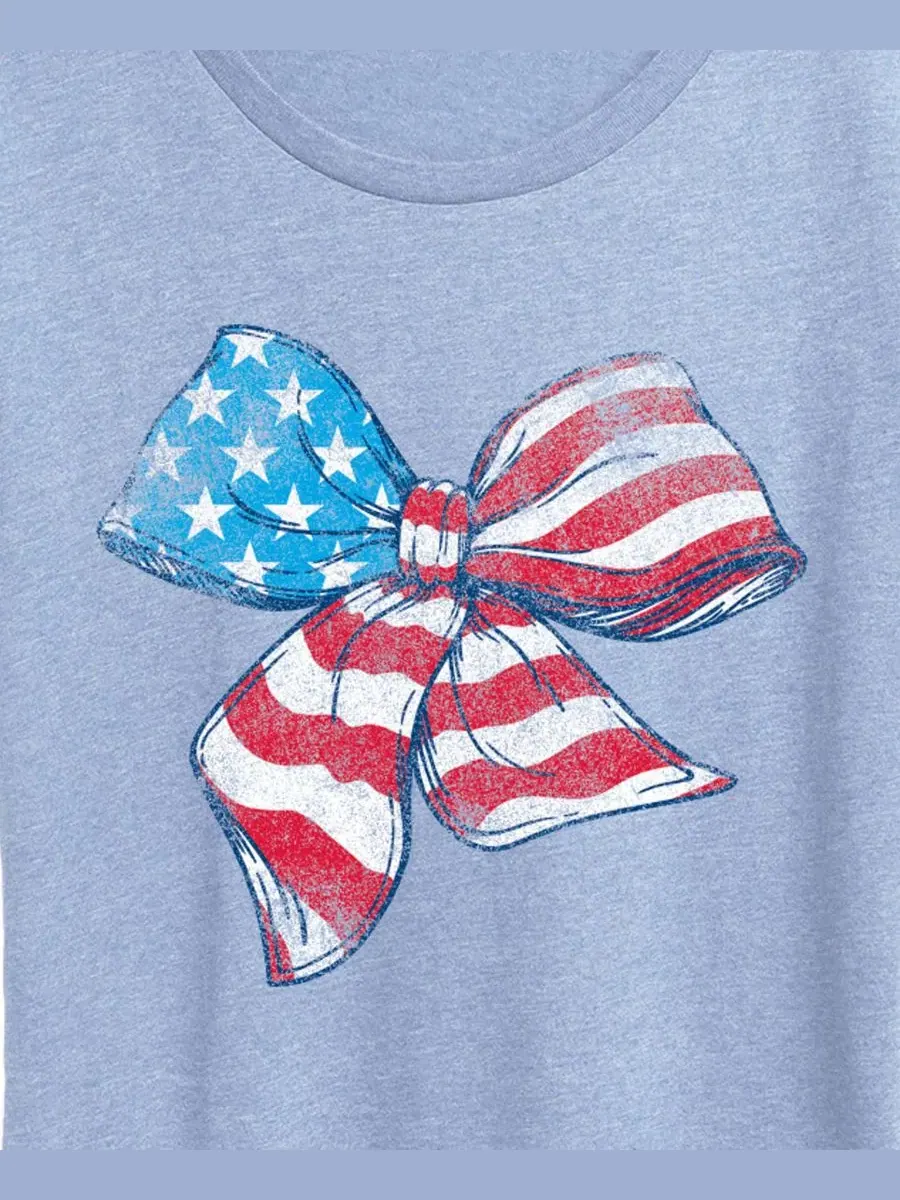 Футболка с принтом American Flag Bow Hybrid Apparel — изображение 2 из 3, синий