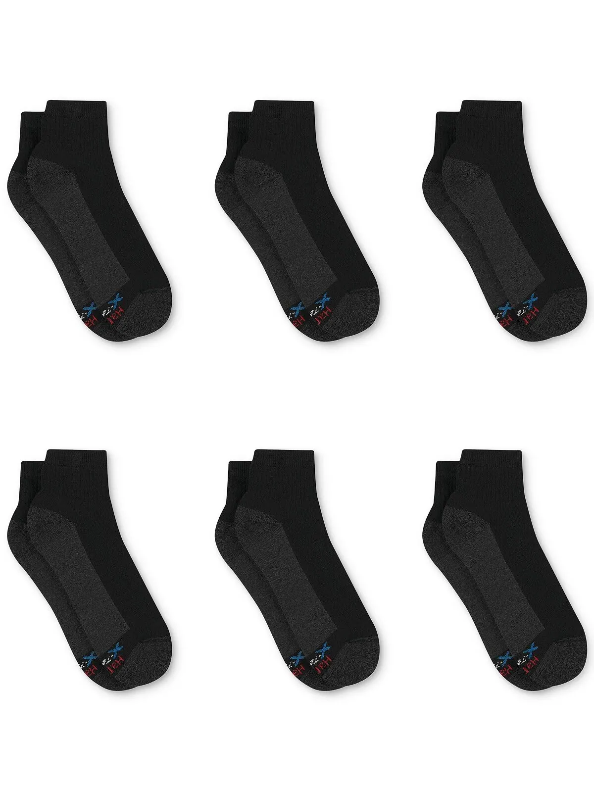 Мужские 6-Пк. Носки до щиколотки Ultimate Xtemp Ultra Cushion Hanes — изображение 2 из 4, черный