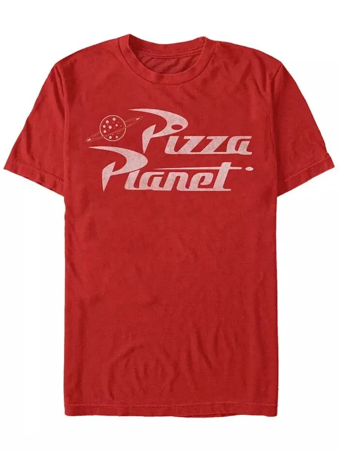 Мужская футболка Pizza Planet с коротким рукавом и круглым вырезом Fifth Sun — изображение 1 из 1, красный