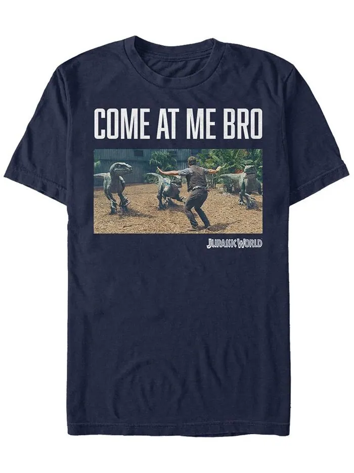 Мужская футболка с коротким рукавом Jurassic World Come At Me Bro Fifth Sun — изображение 1 из 1, темно-синий