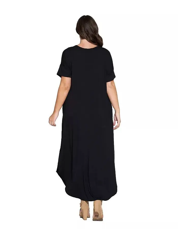 Платье-макси Scarlett Plus Size с карманами L I V D — изображение 2 из 3, черный