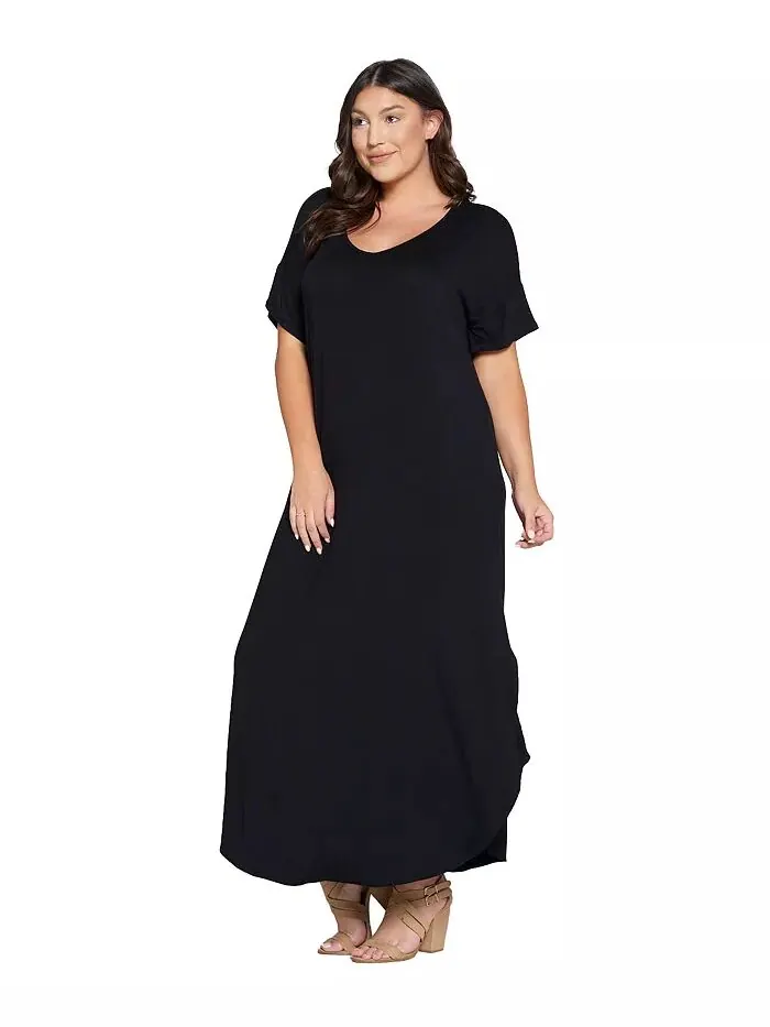 Платье-макси Scarlett Plus Size с карманами L I V D — изображение 3 из 3, черный
