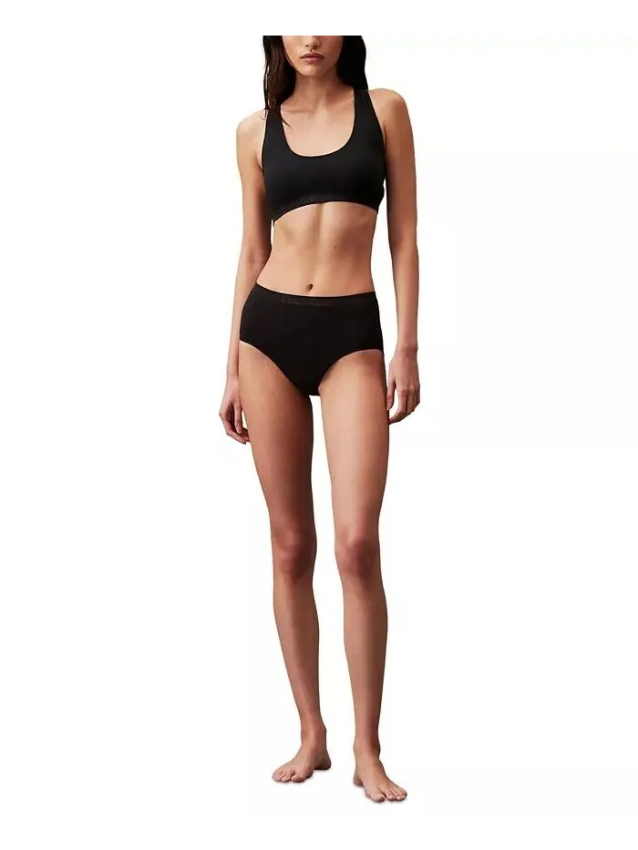 Женское гибкое бесшовное бикини с высокой посадкой, нижнее белье QD5160 Calvin Klein — изображение 1 из 3, черный